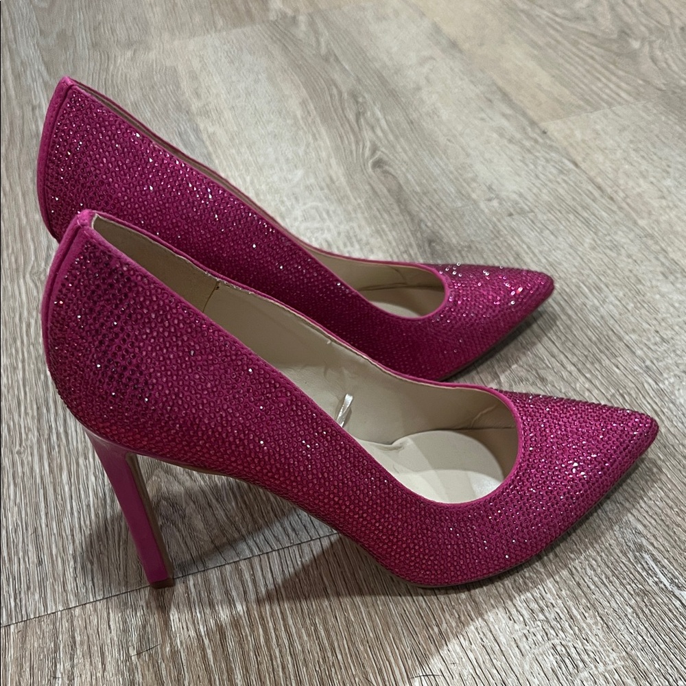Nine West Fuchsia Sparkle Heels